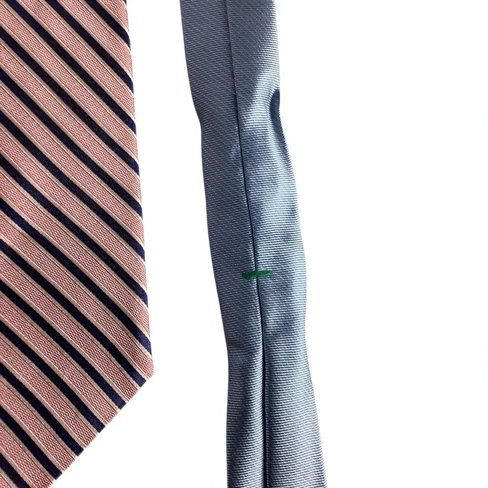 Tommy Hilfiger Necktie Men Pink Blue Stripe 100%‎ Silk Imported USA Classic Tie